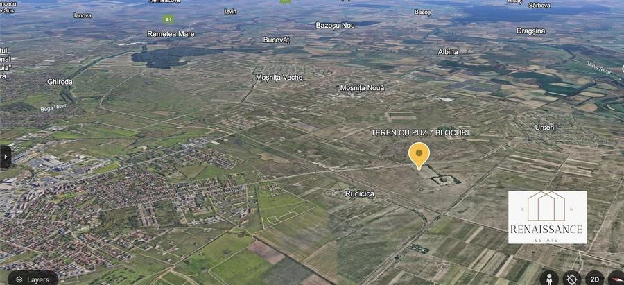 Giroc Teren 10.000mp cu PUZ in lucru | Destinatie - 7 Blocuri P+2+R - 2