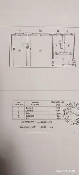 Apartament cu 2 camere nedecomandat în Malu Roșu