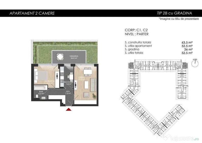 NOU-2 camere cu Gradina proprie Sector 1/Lacul Straulesti - 7
