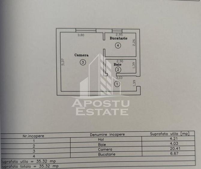 Apartament cu o camera de vanzare, 35 mp, zona Lipovei, Timisoara - 10