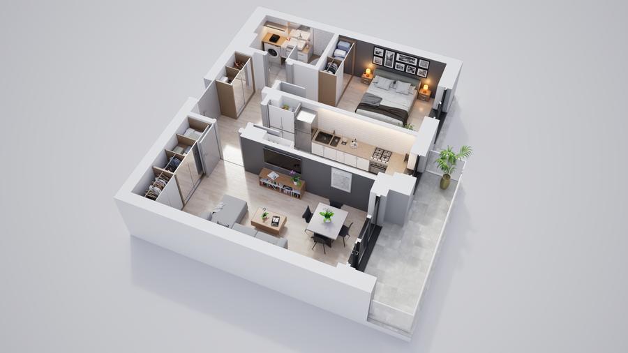 Apartament ideal de 2 camere, parcare subterană și verdeață din plin - 11