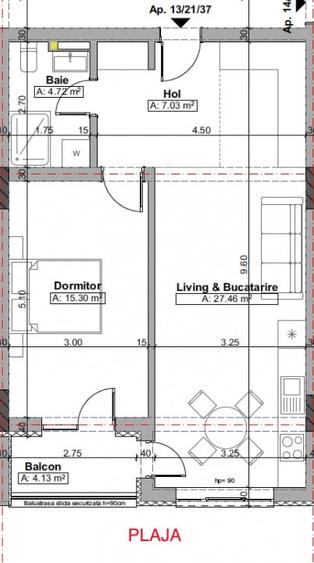 Premium 2 camere luminos si cu vedere la MARE, zona Infinity Beach - 6