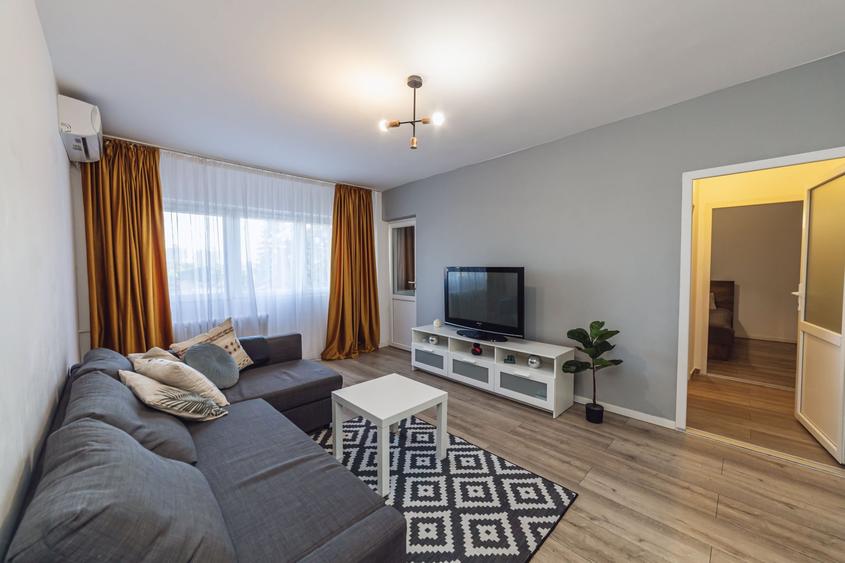 Apartament cu 2 camere semidecomandat, mobilat în Iancului