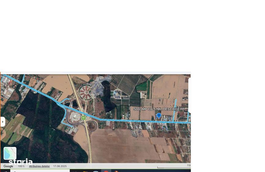 5000 mp , 1 Decembrie ,Ilfov teren cu deschidere 51 ml la DN5 - 1