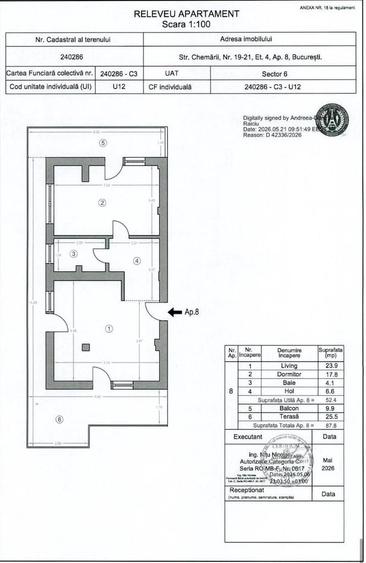 Apartament cu 2 camere în Păcii