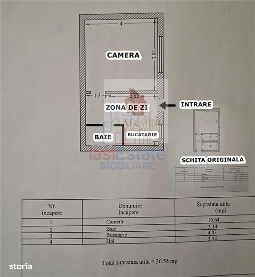 Tudor Vladimirescu Bucsinescu 1 camera parter 46000 euro - 3