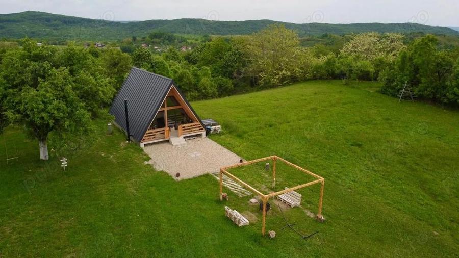 Casa A-Frame, de locuit sau afacere la cheie, teren 7000 mp, 3 stele autorizata - 1