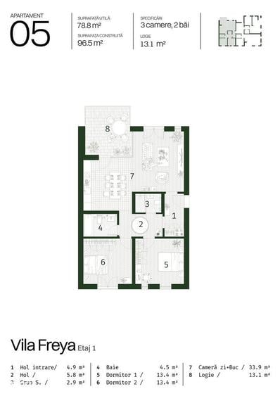 7 apartamente la VILA, Colina Park, Pompa caldura individ.,Cl. Energ.A - 2