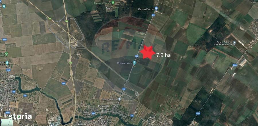 Teren industrial 7.9 ha, Afumati, deschidere 120m, Soseaua Stefanesti - 1