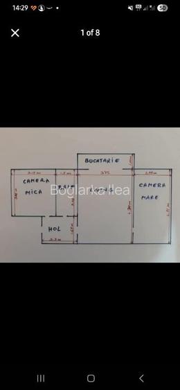 Apartament 2 camere decomandate + sufragerie cu bucătărie pe balcon