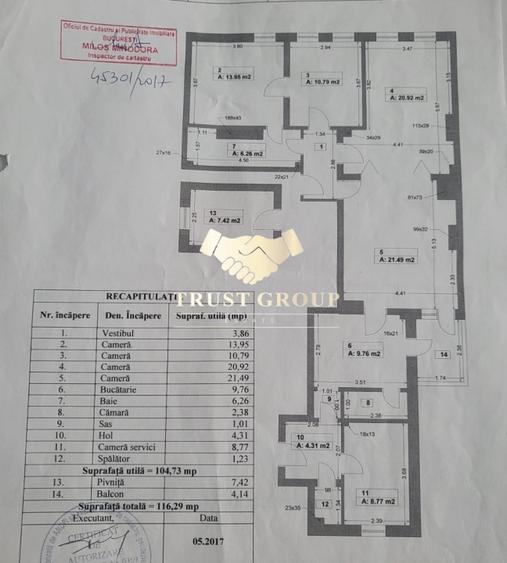 Apartament cu 4 camere decomandat în P-ța Dorobanți