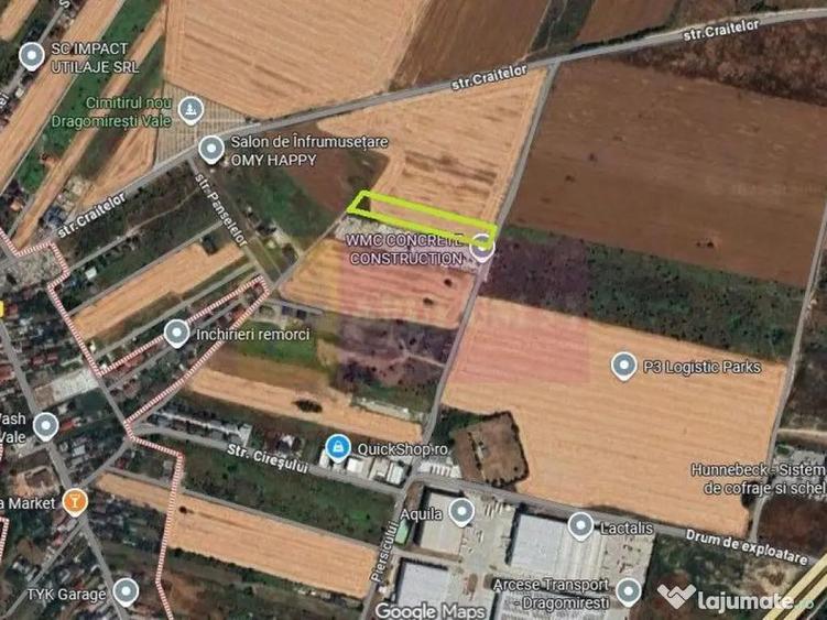 Dragomiresti-Vale, langa ?oseaua de Centura, pretabil... - 1