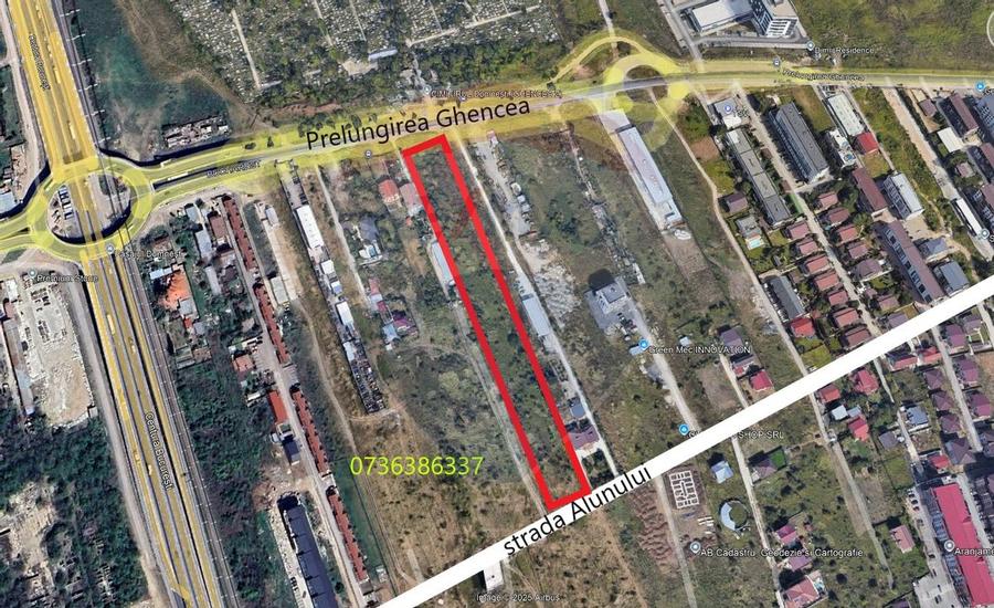 Teren intravilan 7.383 mp, dubla deschidere, Prelungirea Ghencea - 1