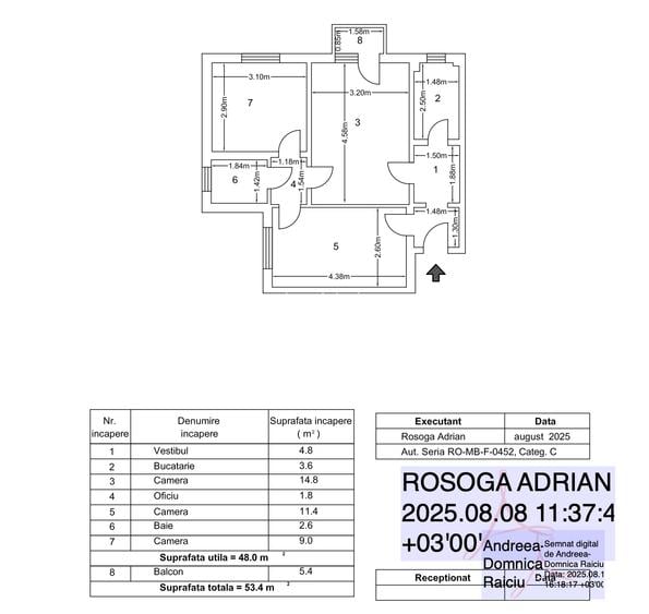 Apartament 3 camere Militari Lujerului