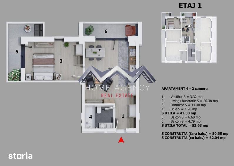 Apartament cu 2 camere în Central