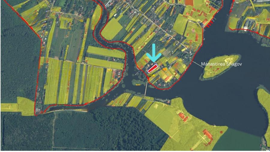 Teren Manastirea Snagov. Deschidere lac 22 m. Front stradal 30 metri. - 3