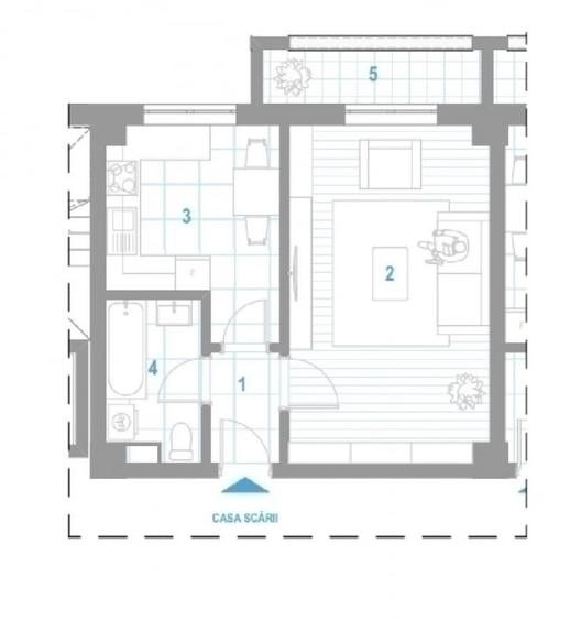 Apartament 1 camera, suprafata 41mp, intabulat //  COMISION 0% - 3