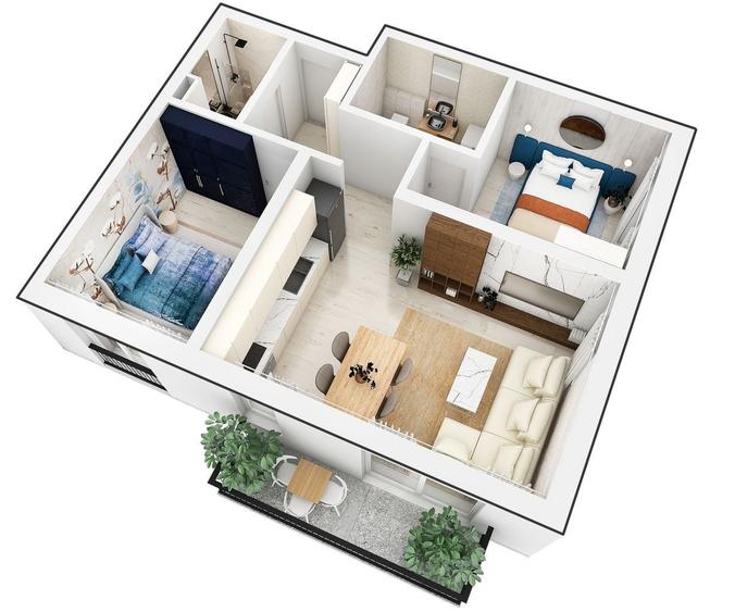 Apartament cu 3 camere decomandat în Central
