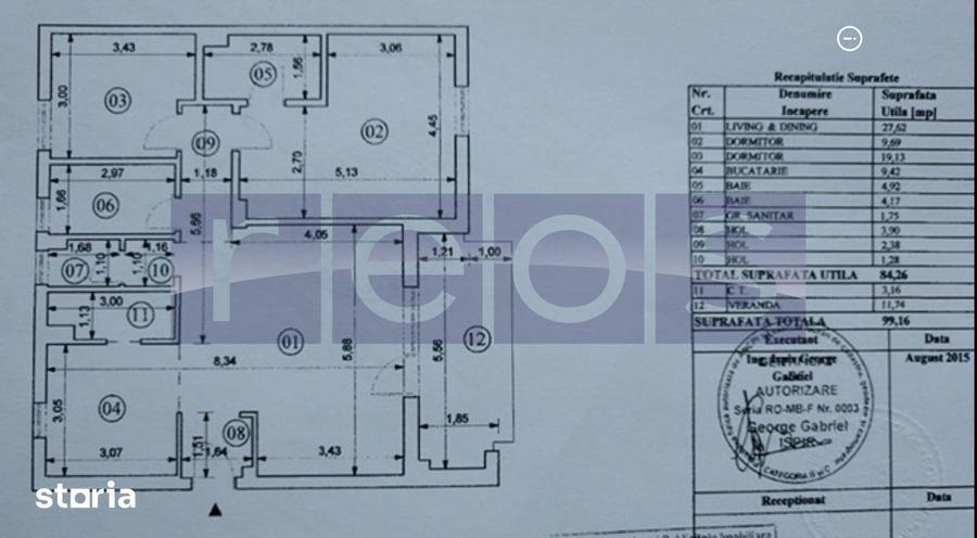 Apartament cu 3 camere, mobilat în Băneasa