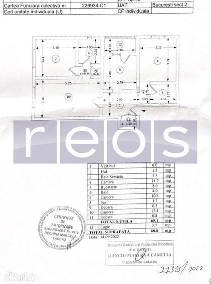 Apartament cu 3 camere semidecomandat în Tei