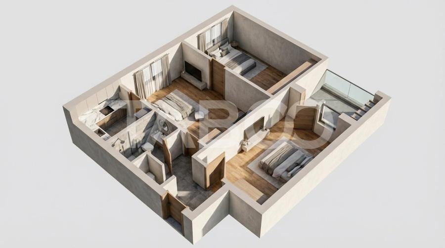 Apartament 3 camere etaj intermediar mobilat balcon zona Tiglari Sibiu - 8