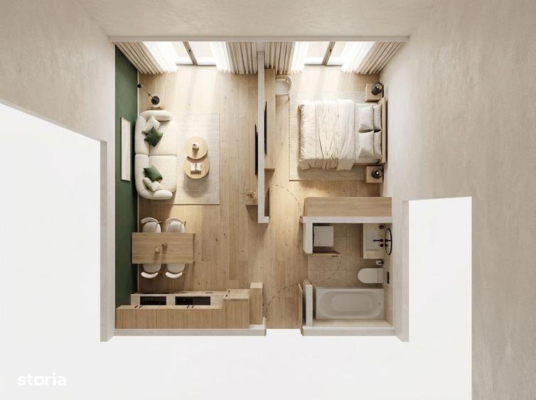 Studio 44 mp geamuri mari, incalzire in pardoseala, centrala proprie - 3