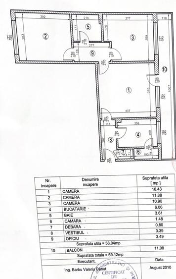 Apartament cu 3 camere semidecomandat în Giulești