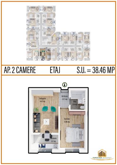 Apartament 2 camere de vanzare, complex Eurocasa Residence, Militari Residence Apartament 2 camere de vanzare, complex Eurocasa Residence, Militari Residence