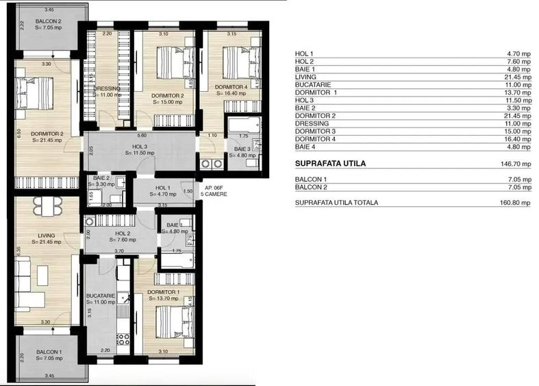 Apartament 4 Camere Bloc Nou Pipera Rond OMV Finalizare Inceput 2026 - 4