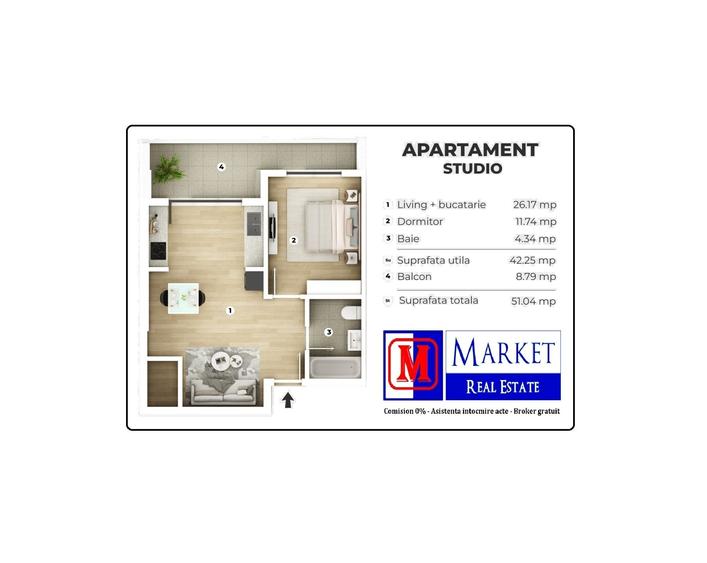 Apartament 2 camere (tip studio) - Metrou Berceni (500 metri) - Finalizat ! - 8