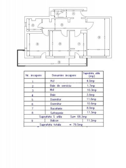 Republicii-z. p. M. Viteazul - 3cam, cf1A, dec,2/4 - 95000eu