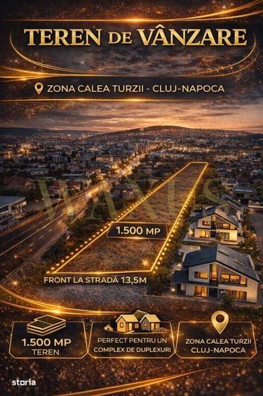 Teren Intravilan - SU 1504MP | Front 13,5ML | Utilitati - Calea Turzii - 1