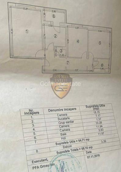 Apartament 3 camere, zona Dacia, decomandat, parter, necesita renovare