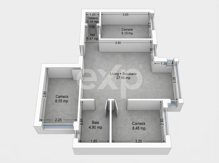 Apartament cu 4 camere semidecomandat, mobilat în Mănăștur