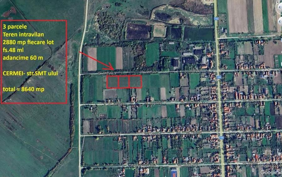 Terenuri intravilane 2880 mp Cermei fs.48 ml - 6350 euro - 4