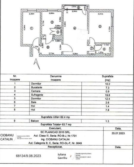 Vanzare apartament cu 3 camere, zona Micro 19 (Neacsu), sup 64 mp - 8