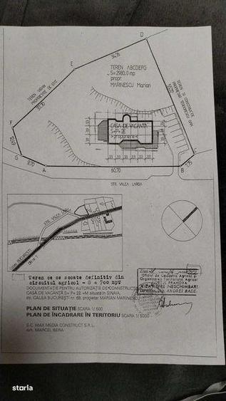 Teren centr.instrav.constr.Sinaia la DN1 cu C.U. P+2E+M,3000 mp,zona A - 7