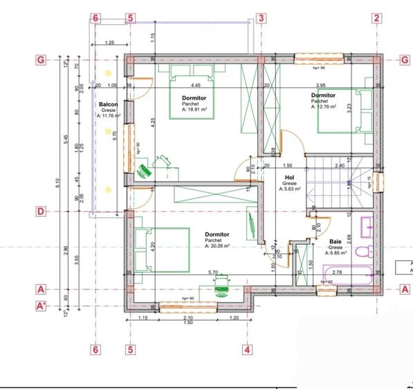 Casa individuala, 4 dormitoare, 160mp, garaj, 545mp teren, Dezmir - 9