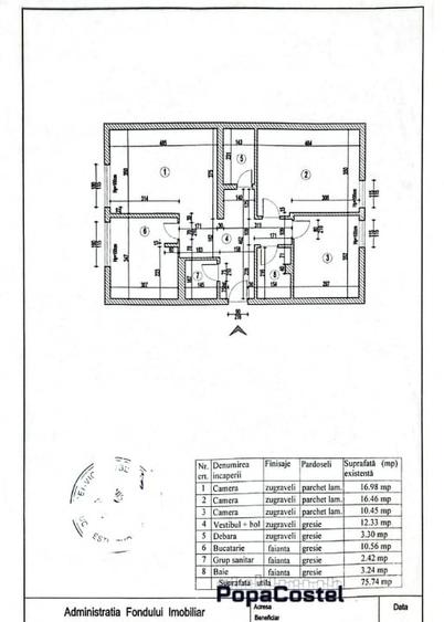 Camera de Comert - bd. Mircea Voda 3 camere parter/8, decomandat, 76 mp utili - 9