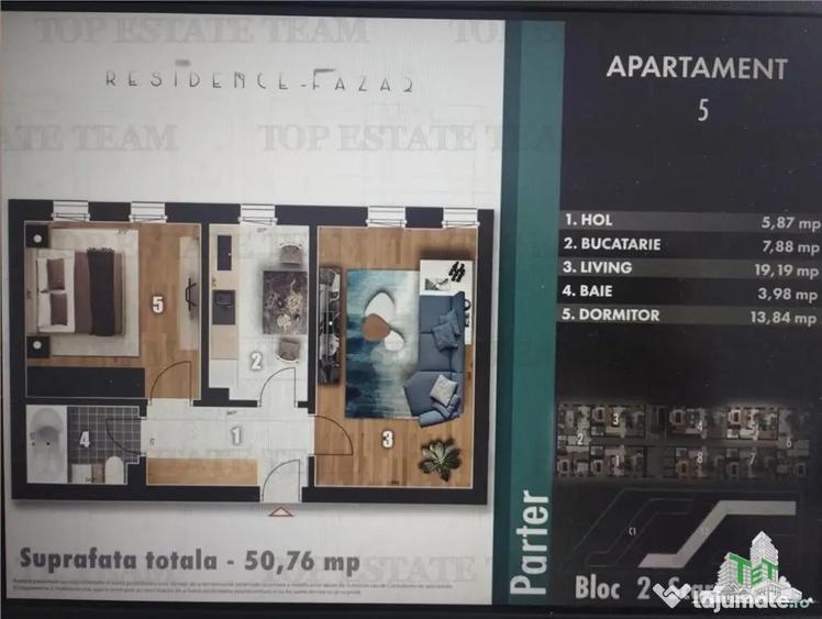 Reducere! Apartament spatios 2 camere, etaje intermediare, b - 5