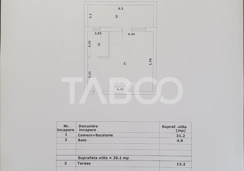 Studio de vanzare 36 mp utili + terasa 13 mp constructie nou