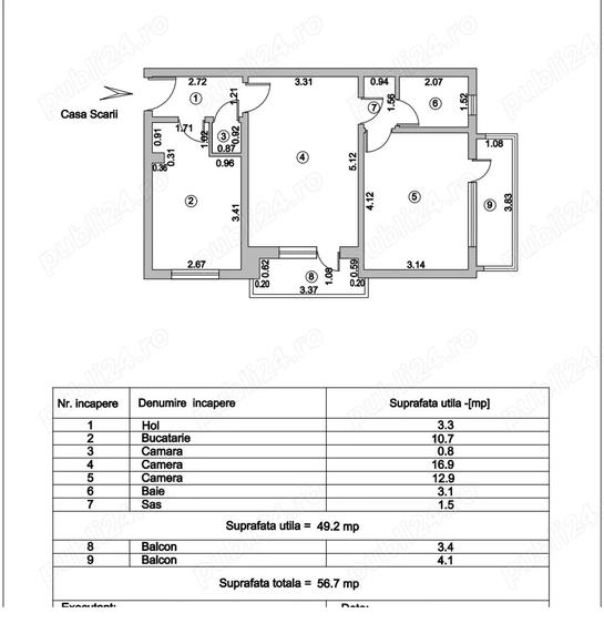 Apartament 2 camere, Micro 19, Gala?i, vizavi de Altex, bloc V2 - 1