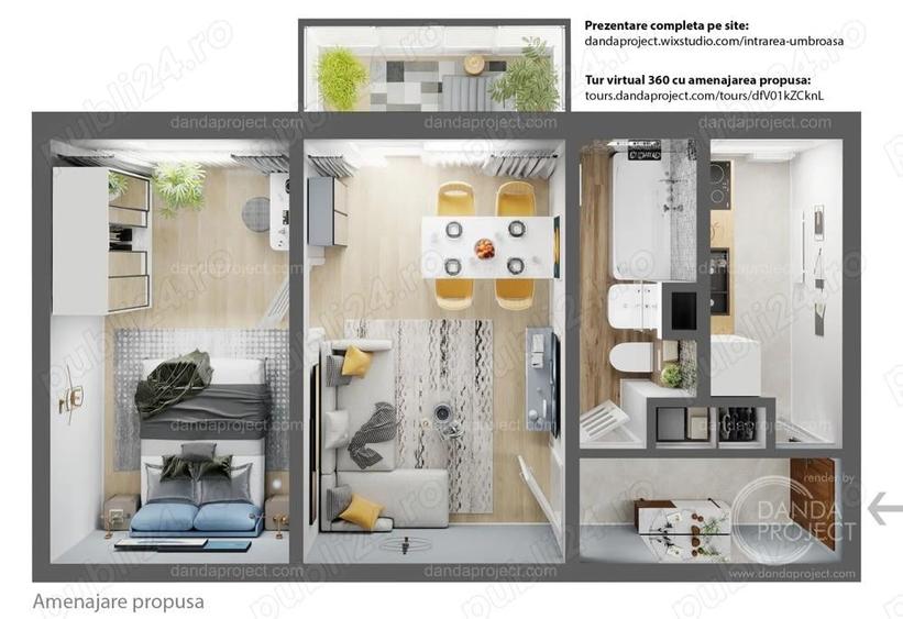 Apartament 2 camere in Timisoara, strada Intrarea Umbroasa (Circumvalatiunii Dacia)-Comision 0% - 9