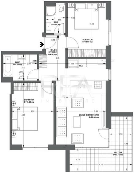 3 camere vedere superba Ultracentral - Tepes Voda 152 - 16