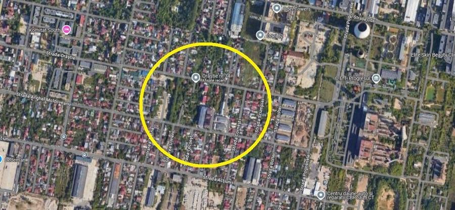 Teren intravilan, 5.356 mp, D: 55 m. zona Progresul, 250 EUR / mp, comision 0% - 3