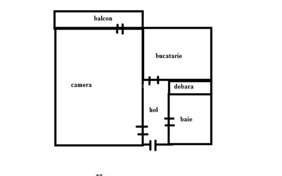 Garsoniera 37m, Piata Iancului/Ritmului, decomandata, bloc mixt/prop.
