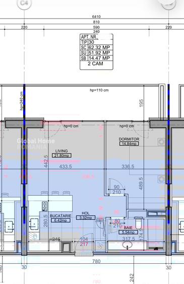 Apartament cu 2 camere decomandat în Aviației