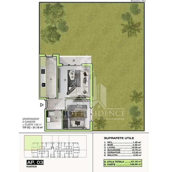 Apartament cu 2 camere decomandat în Alexandriei