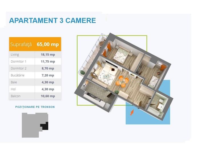Apartament 3 camere, Nicolina-Prima Statie! Mobilat si utilat, bloc 2020! - 12