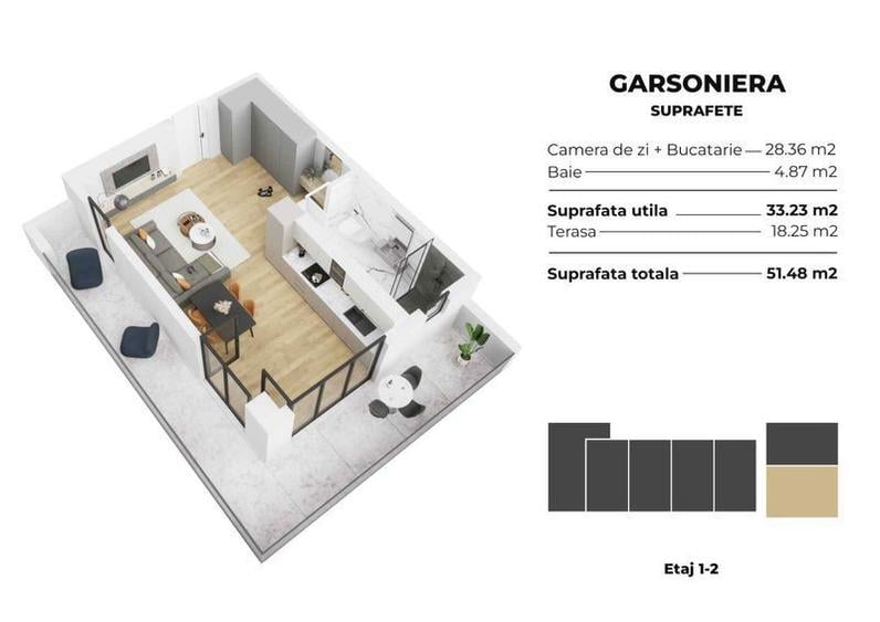 Garsoniere de Vanzare, Costinesti, zona Epava. - 7